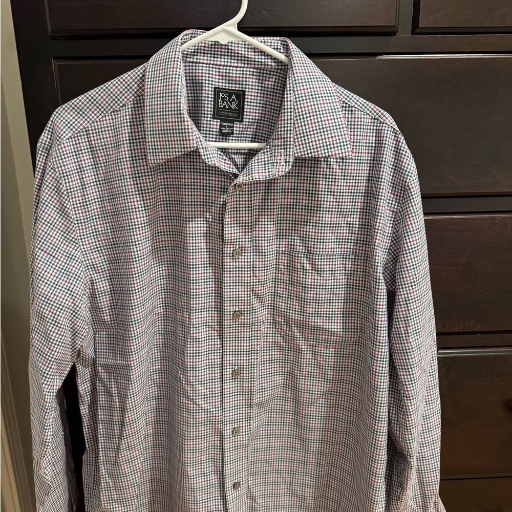 Jos. A. Bank Men's Red and Blue Checkered Shirt